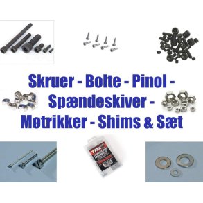 Skruer, Bolte, Møtrikker, Spændeskiver Og Shims