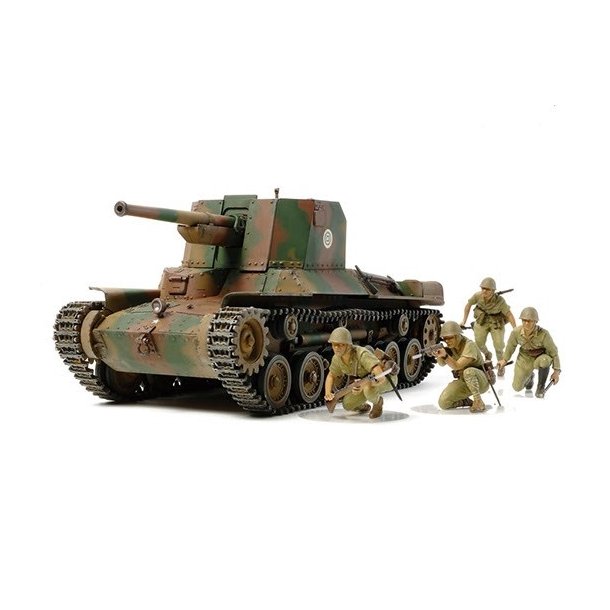 1/35 - Japansk Type I Tank Med 6 Figurer