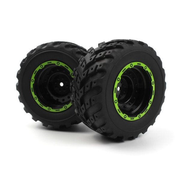 Smyter MT Wheels/Tires Assembled (Black/Green)