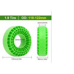 1.9" - Silikone Gummi Indlg - Bld - 118-122mm