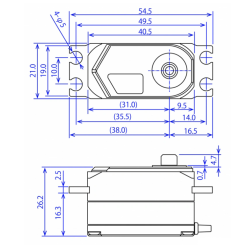 HPS-CD701 - Driftcar Servo - 17kg - Low Profile - S.BUS/HV