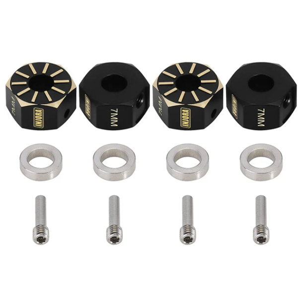 Messing Hex Adaptere - 7mm - SCX10-III/Capra/Pro