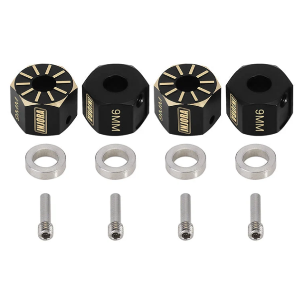 Messing Hex Adaptere - 9mm - SCX10-III/Capra/Pro